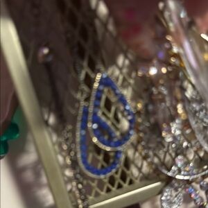 Blue and Silver Teardrop Earrings